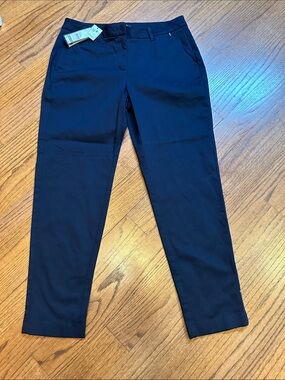 Women's Navy Blue Tailored Ankle Trousers